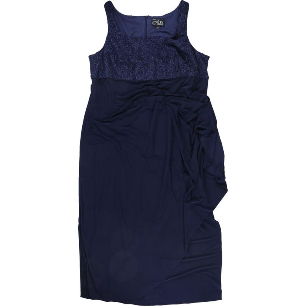 Alex Evenings Womens 2-Piece Gown Dress, Blue, Plus Size, 24W, MP